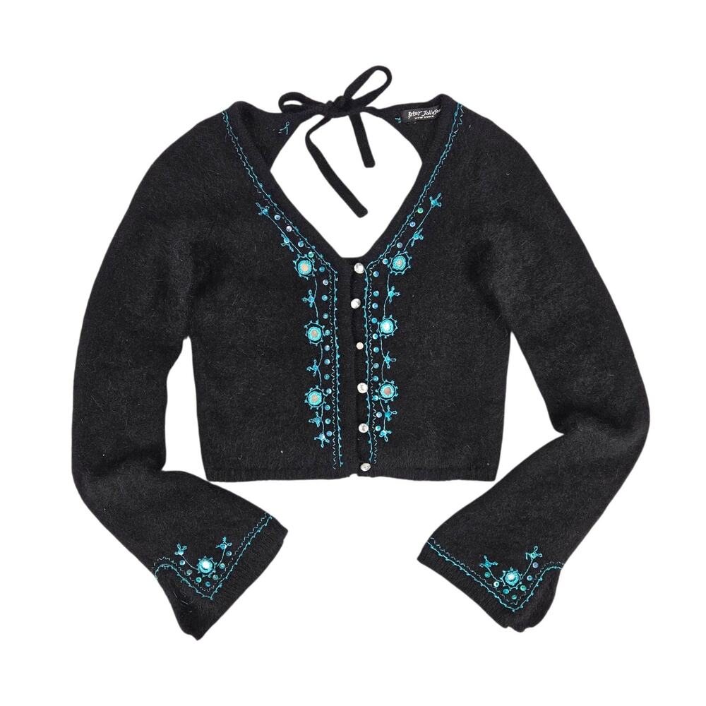 Vintage Y2K Betsey Johnson New York Cropped Cardigan - Small